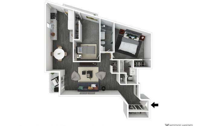 2 beds, 2 baths, 1,200 sqft, $3,598, Unit 307