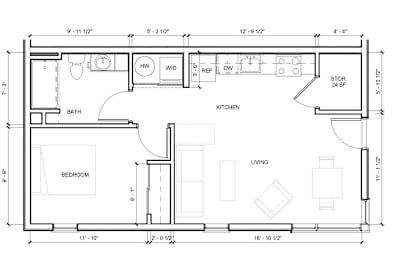 1 bed, 1 bath, 612 sqft, $1,395