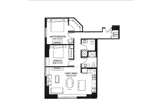 2 beds, 2 baths, 1,117 sqft, $1,954, Unit 307