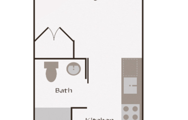Studio, 1 bath, 295 sqft, $1,440, Unit 409