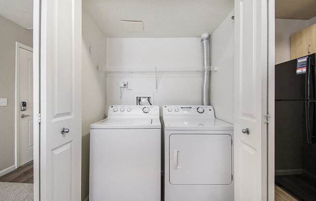 A full size washer and dryer at Lynbrook Apartments and Townhomes, Elkhorn, NE, 68022