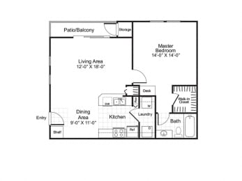 1 bed, 1 bath, 759 sqft, $2,629