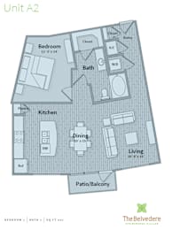 1 bed, 1 bath, 881 sqft, $1,524