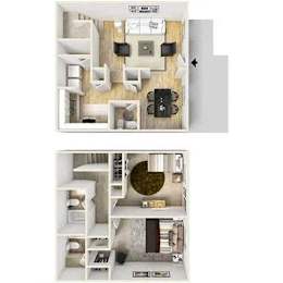 2 beds, 2.5 baths, 1,131 sqft, $1,600