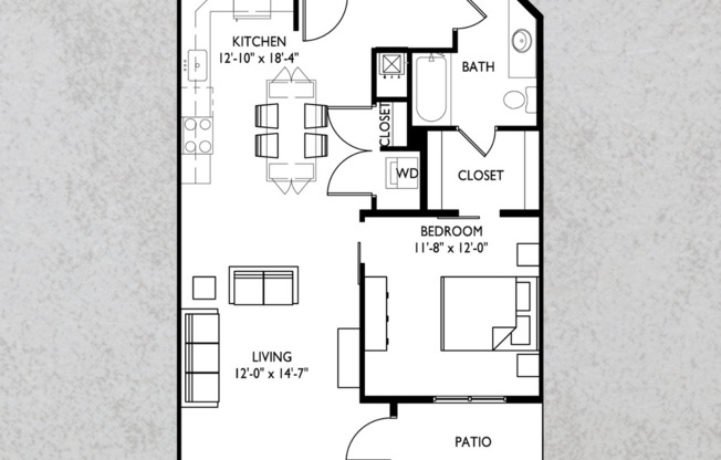 1 bed, 1 bath, 790 sqft, $1,450, Unit The Foundry 311