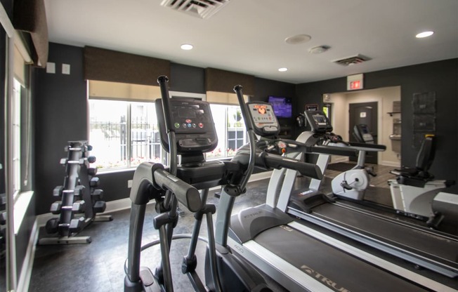 This is a photo of the fitness center at Deer Hill Apartments in Cincinnati Ohio.