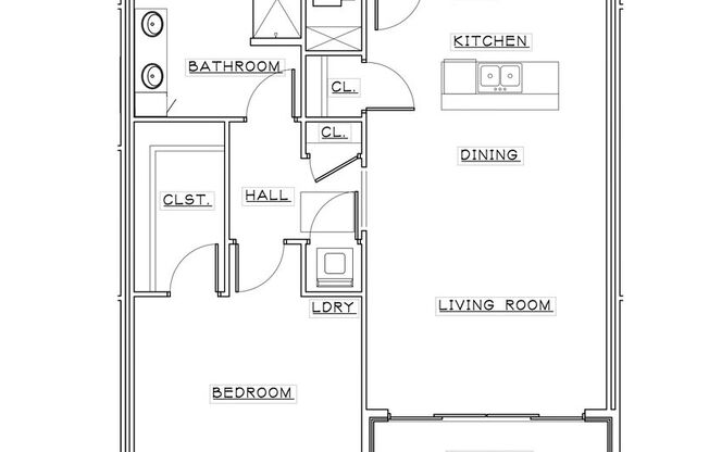 1 bed, 1 bath, 975 sqft, $1,400, Unit 203