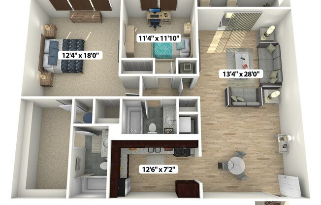 2 beds, 2 baths, 1,200 sqft, $2,442