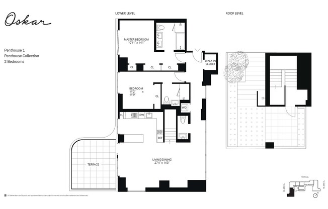 2 beds, 2.5 baths, 1,489 sqft, $14,000, Unit PH1