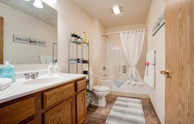 Spacious Bathroom With Shower & Tub
