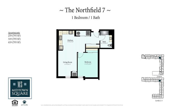 1 bed, 1 bath, 795 sqft, $2,190, Unit 319