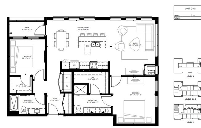 2 beds, 2 baths, 1,320 sqft, $3,695, Unit 114