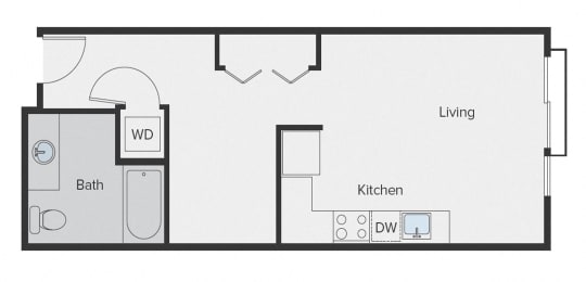 Studio, 1 bath, 535 sqft, $2,067