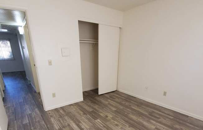 Bedroom and closet at University Park in Tempe AZ August 2020