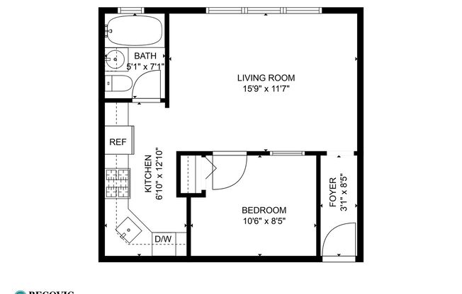 1 bed, 1 bath, 425 sqft, $1,575, Unit 408
