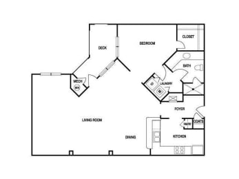 1 bed, 1 bath, 1,042 sqft, $1,717