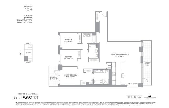 3 beds, 3 baths, 1,900 sqft, $12,750, Unit 10H