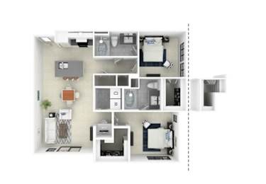 2 beds, 2 baths, 1,176 sqft, $1,993