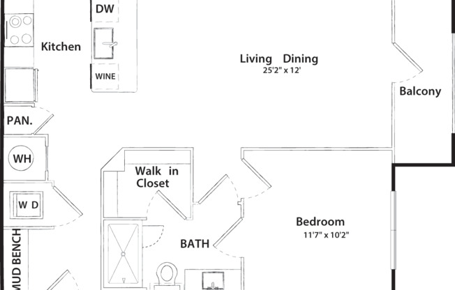 1 bed, 1 bath, 710 sqft, $1,485, Unit 309