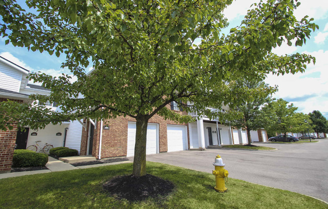 This is a photo of some apartment entrances and garages at Washington Place Apartments in Washington Township, OH