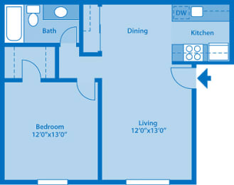 1 bed, 1 bath, 657 sqft, $932