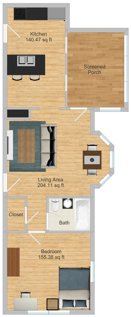 1 bed, 1 bath, $1,200, Unit #3 (1br) Newly renovated unit