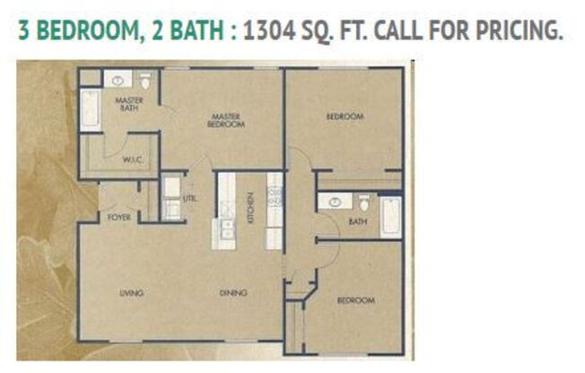 3 beds, 2 baths, 1,300 sqft, $1,175