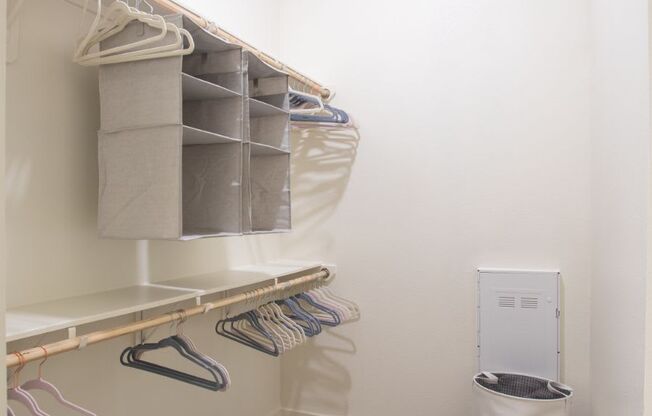 walk in closets with shelving units