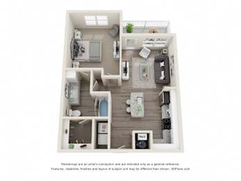 1 bed, 1 bath, 726 sqft, $1,734
