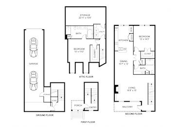 2 beds, 2 baths, 1,508 sqft, $3,202