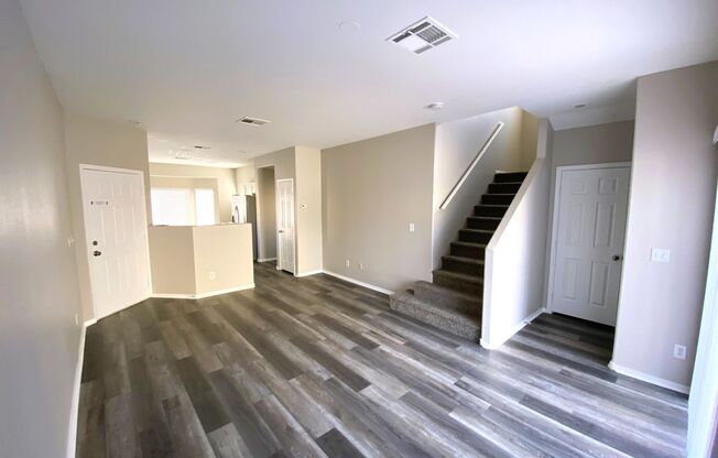 Beautiful 2 story home on a corner lot with many upgrades such as two-tone paint, luxury vinyl flooring, stainless steel appliances, and 2 Built-in desks great for working from home or distance learning! It also comes with a large backyard and a balcony!