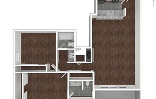 2 beds, 2 baths, 1,060 sqft, $1,675