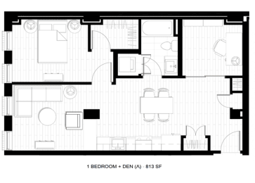 1 bed, 1 bath, 813 sqft, $2,555