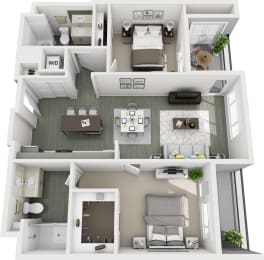 2 beds, 2 baths, 1,063 sqft, $2,995