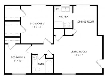 2 beds, 1 bath, 800 sqft, $1,275