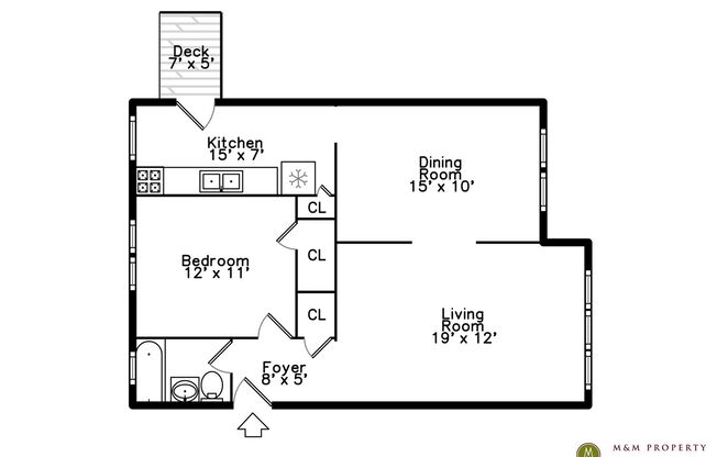 1 bed, 1 bath, 575 sqft, $1,325, Unit 744-48