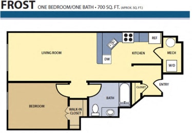 1 bed, 1 bath, 700 sqft, $1,299