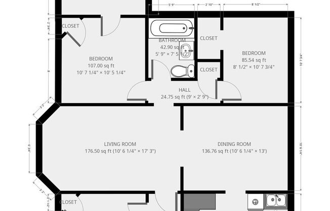 3 beds, 1 bath, 900 sqft, $1,501, Unit Unit #1N