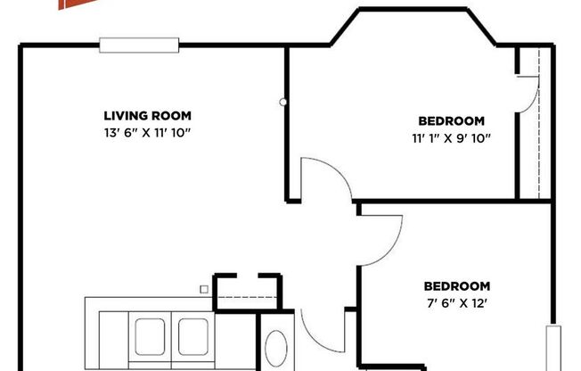 2 beds, 1 bath, $2,300, Unit CV 1-C