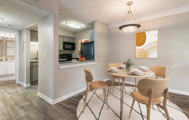 Kitchen and Dining Area at The Carrington Apartments in Hendersonville, TN July 2024