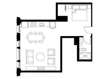 Studio, 1 bath, 678 sqft, $1,939