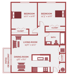 2 beds, 1 bath, 850 sqft, $1,430