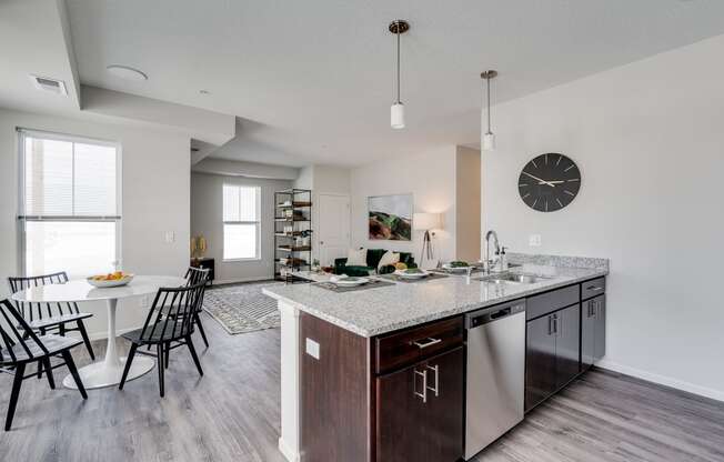 Open Concept Kitchen With Attached Dining Area