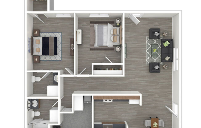 2 beds, 1.5 baths, 950 sqft, $1,288