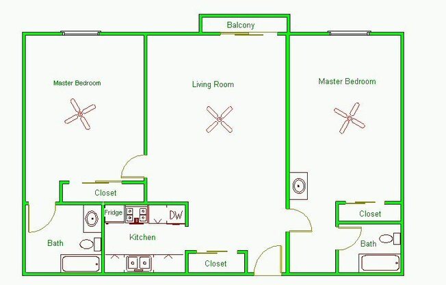 2 beds, 2 baths, 910 sqft, $2,695, Unit 514