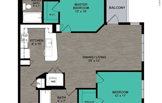 2 beds, 2 baths, 1,109 sqft, $3,185, Unit 429