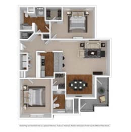 2 beds, 2 baths, 1,152 sqft, $1,378