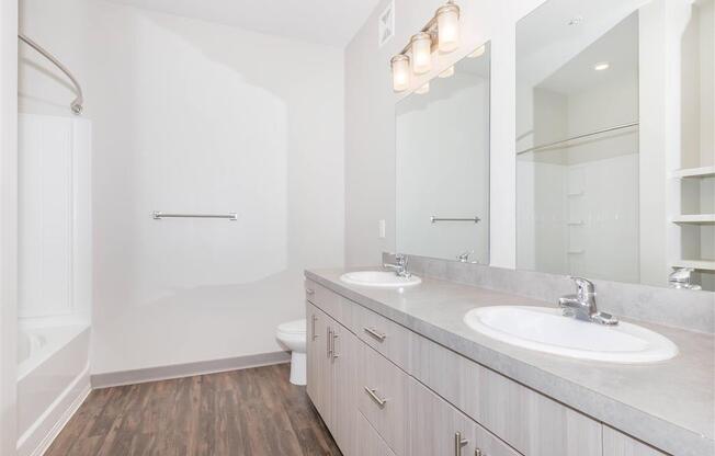 Designer Bathroom Suites at One White Oak Apartment Homes for Rent in Cumming, GA