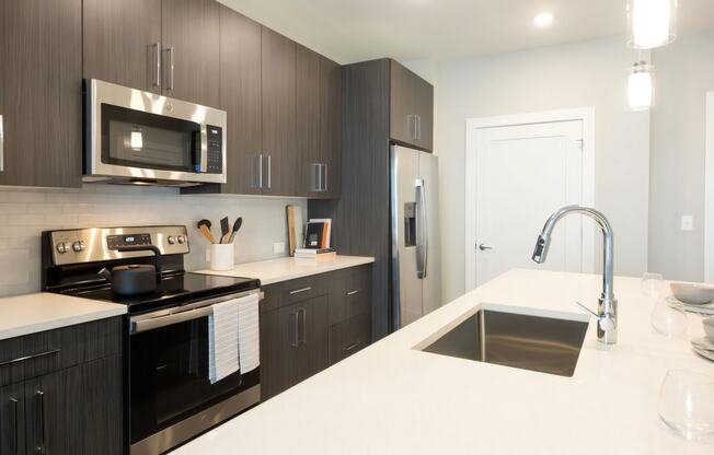 Large Kitchen with Stainless Steel Appliances