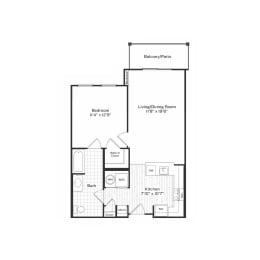 1 bed, 1 bath, 704 sqft, $2,317